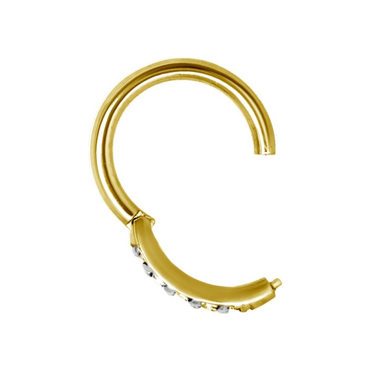 Clicker - 1,2 - öppningsbar - guld - vita kristaller - 2