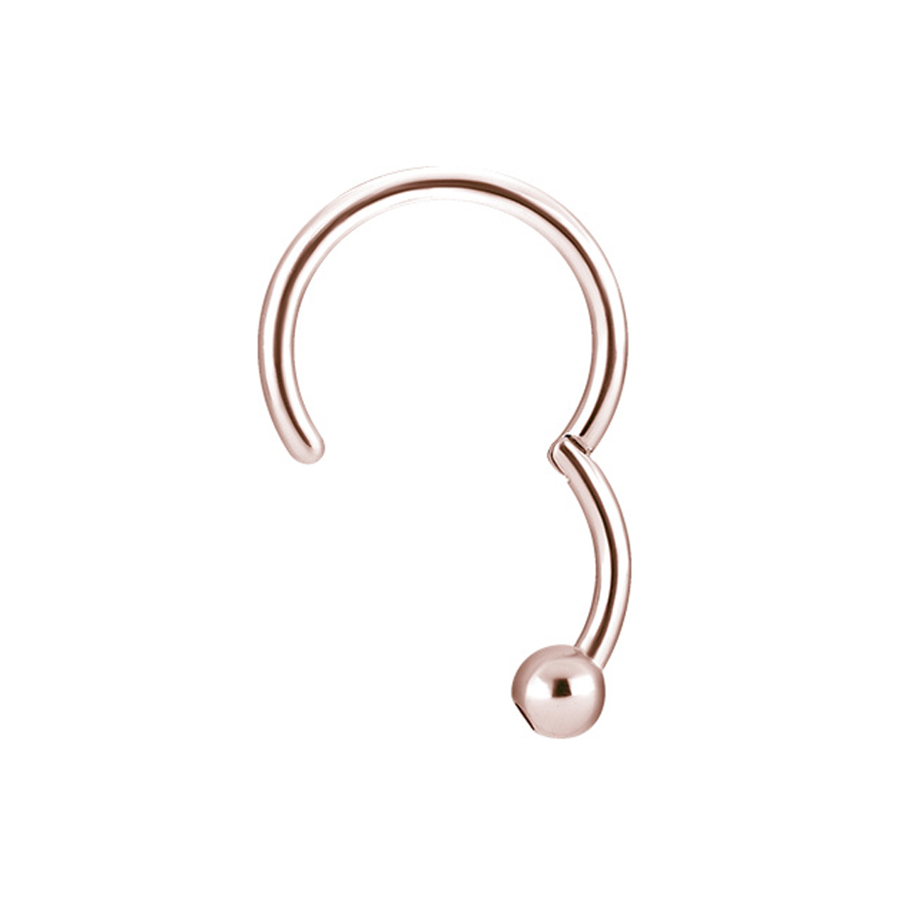 Clicker - öppningsbar piercingring med kula - roséguld - 2