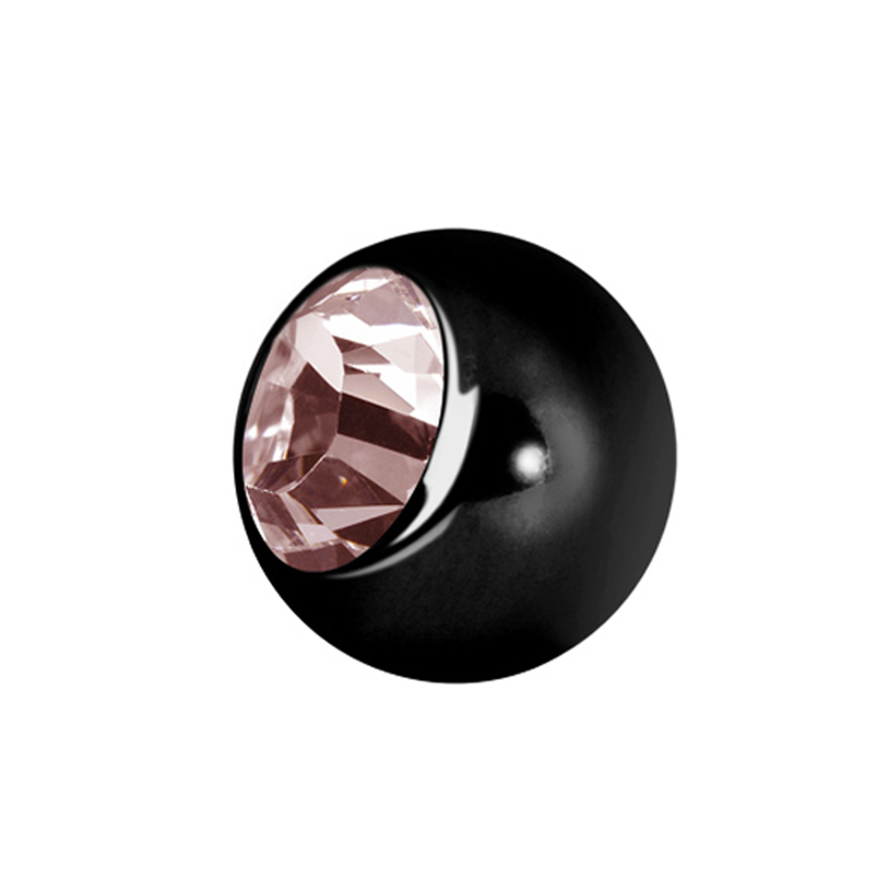 Extrakristall - 1,6 mm - Svart - Rosa kristall