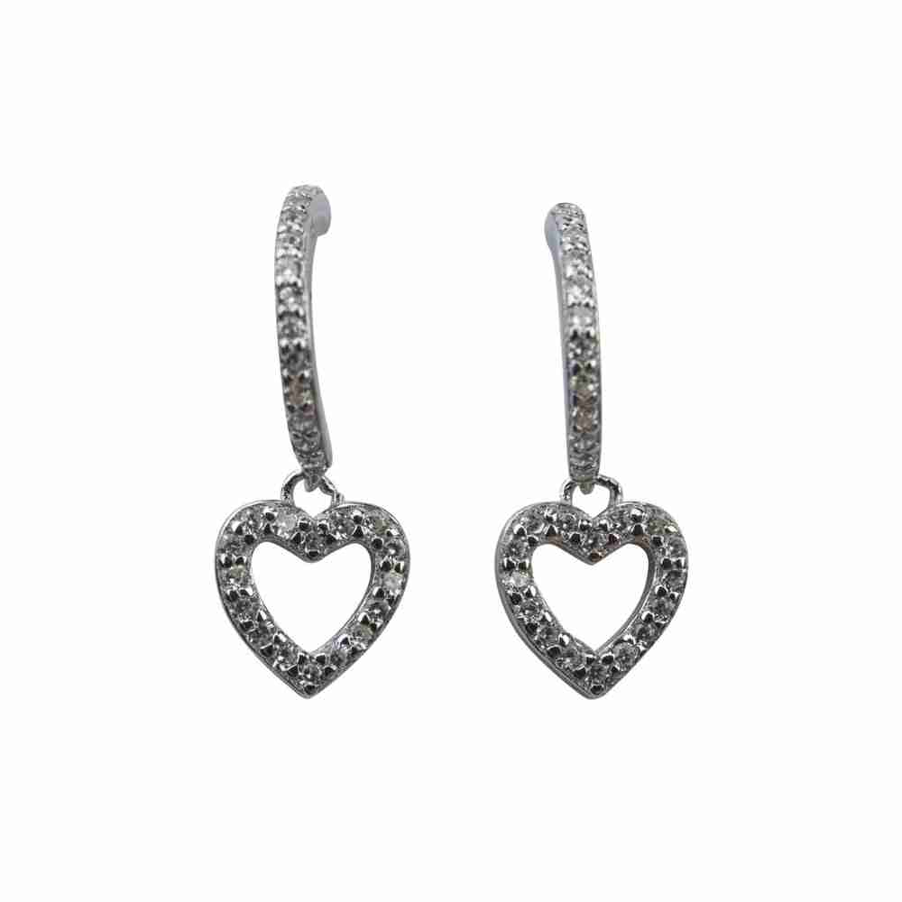 Örhänge äkta silver - genombrutet hjärta - 2