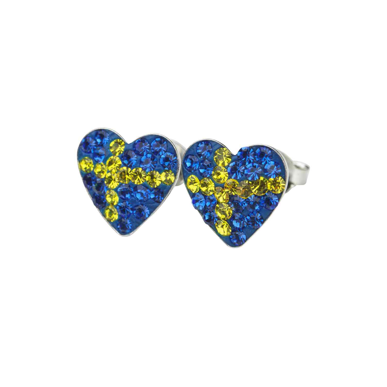 Silverörhängen - svenska flaggan - äkta silver