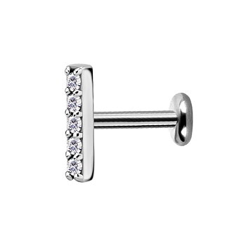 Labret piercing - 5 kristaller -  kirurgstål