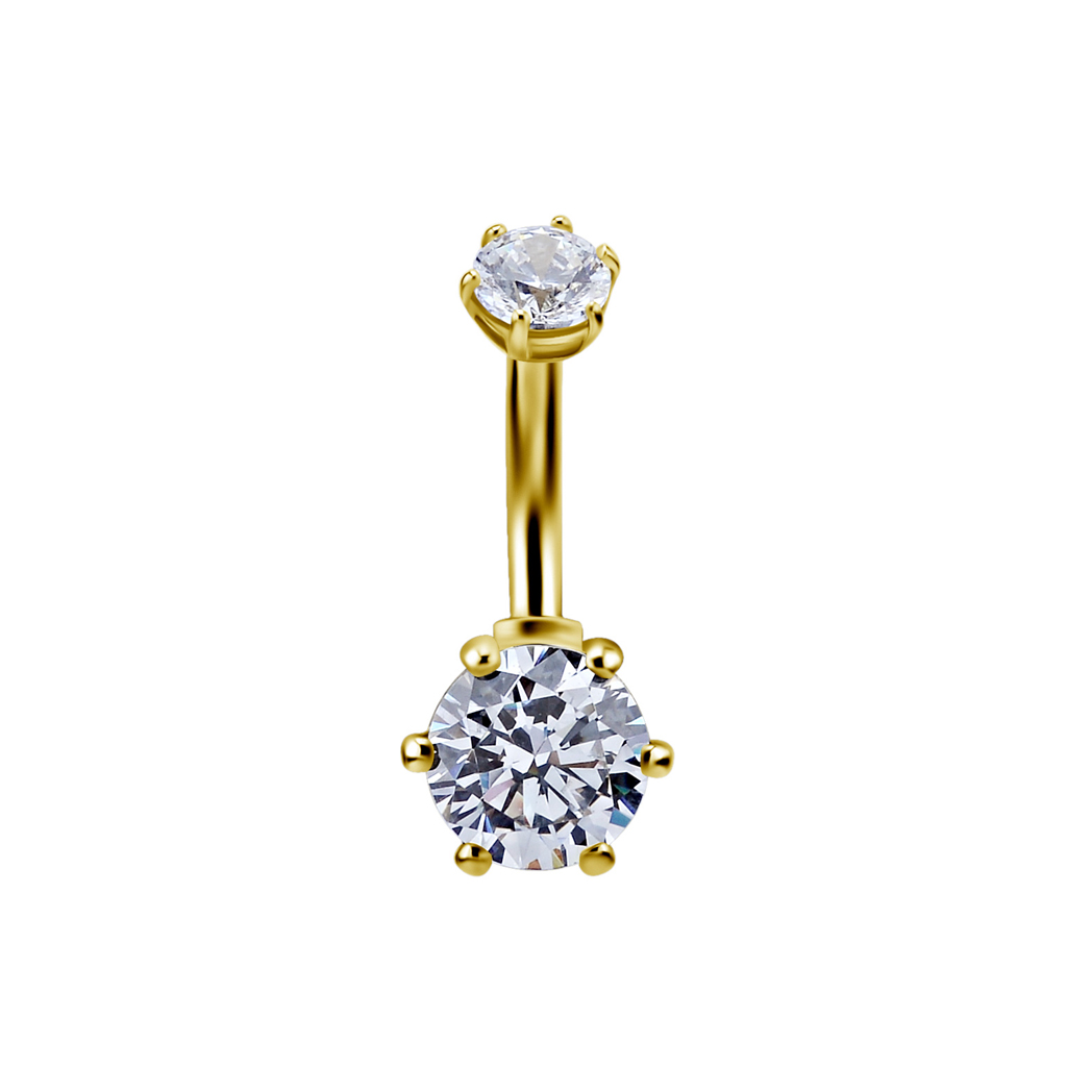 Navelpiercing - 18K guld och cubic zirconer