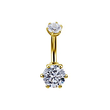 Navelpiercing - 18K guld och cubic zirconer