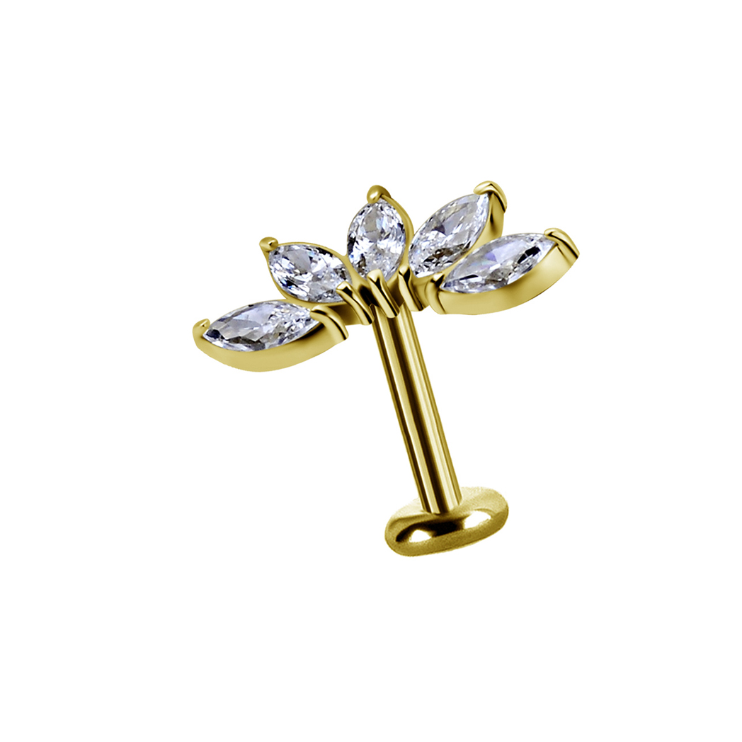 Topp - 5 st swarovskikristaller - 18K äkta guld - 2