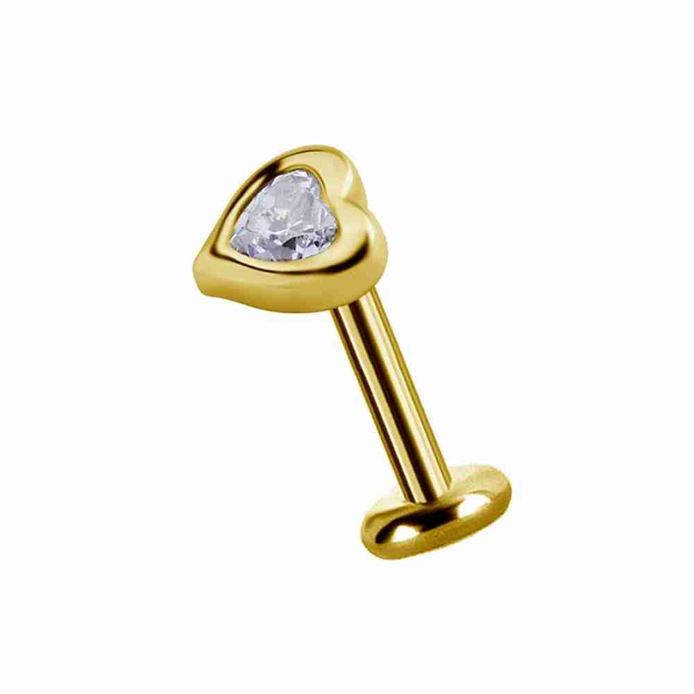 Topp - hjärtformad swarovskikristall - 18K äkta guld - 3