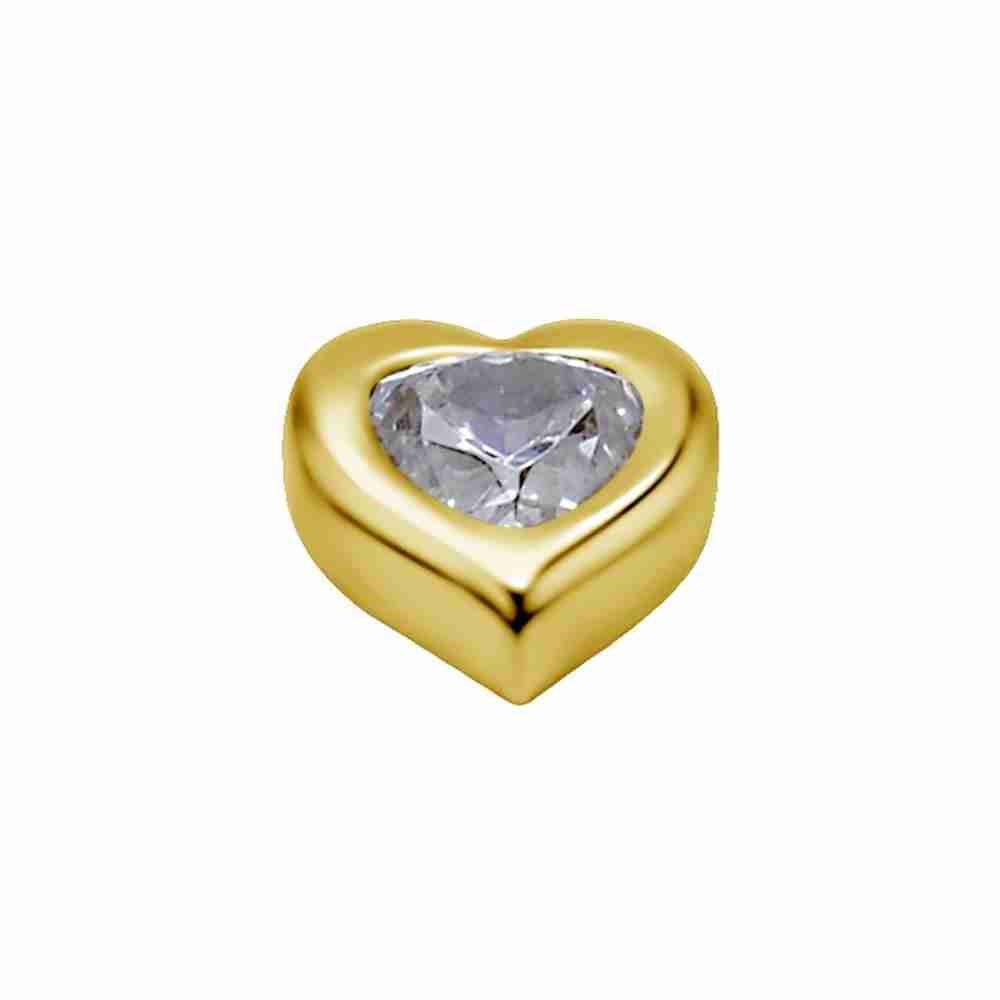 Topp - hjärtformad swarovskikristall - 18K äkta guld - 2