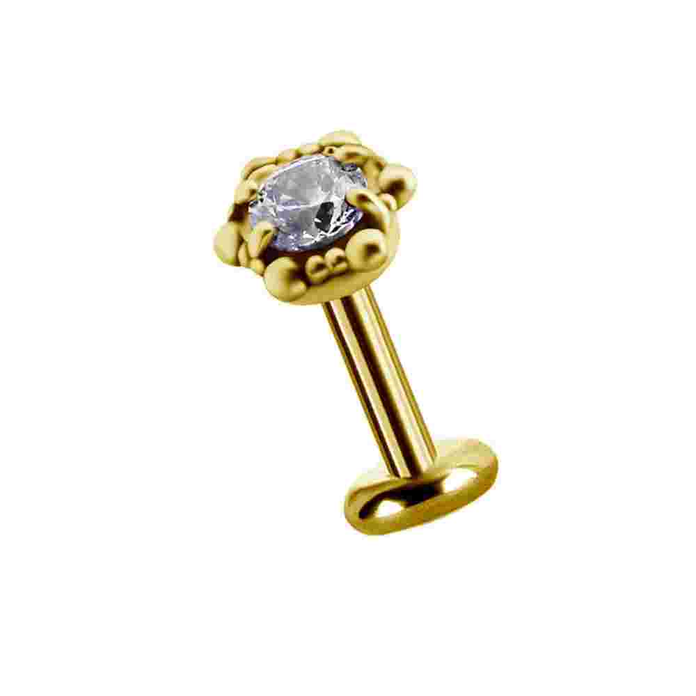 Topp -ornament med swarovskikristall - 18K äkta guld - 2