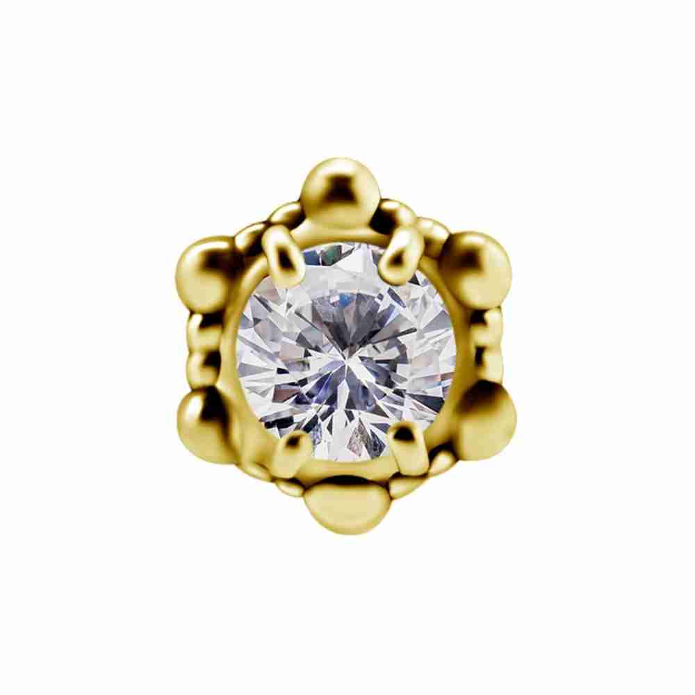 Topp -ornament med swarovskikristall - 18K äkta guld