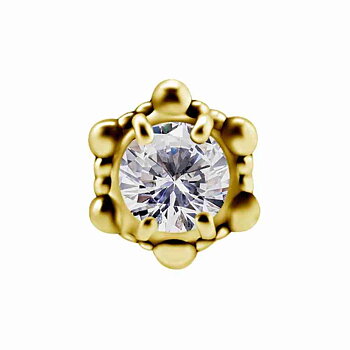 Topp -ornament med swarovskikristall - 18K äkta guld