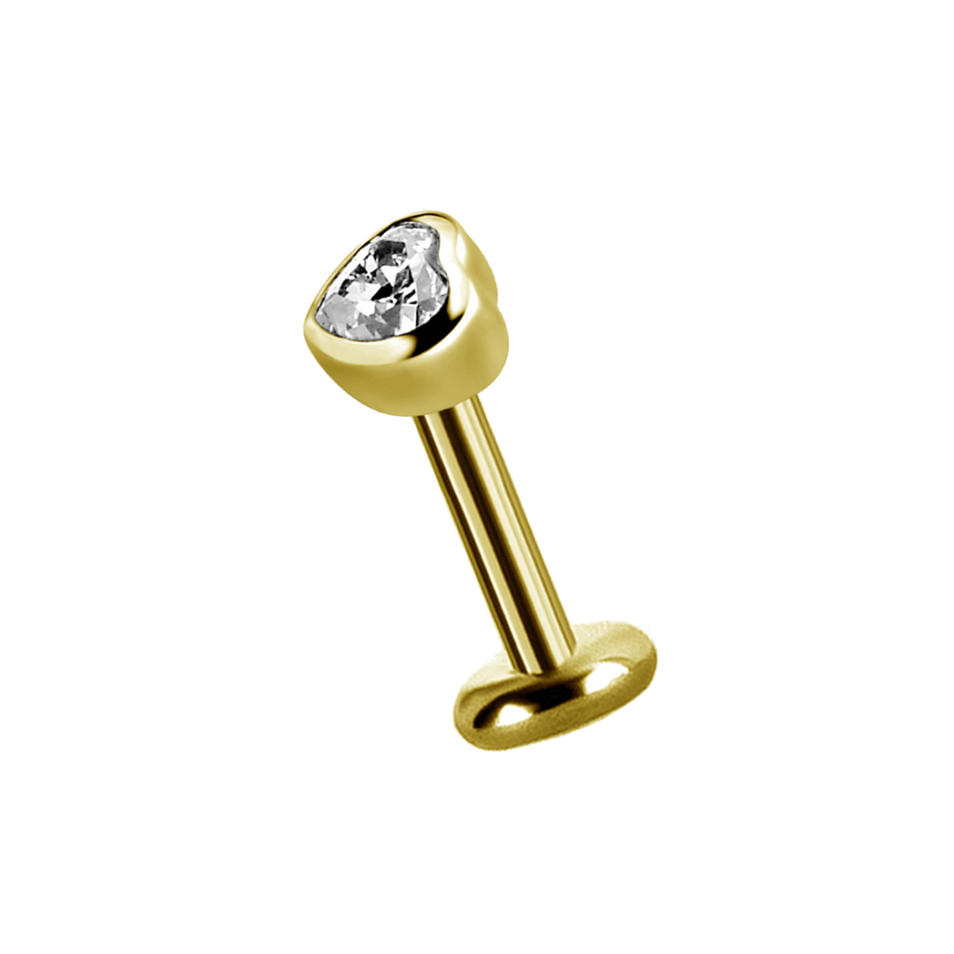 Topp -hjärta med swarovskikristall - 18K äkta guld - 2