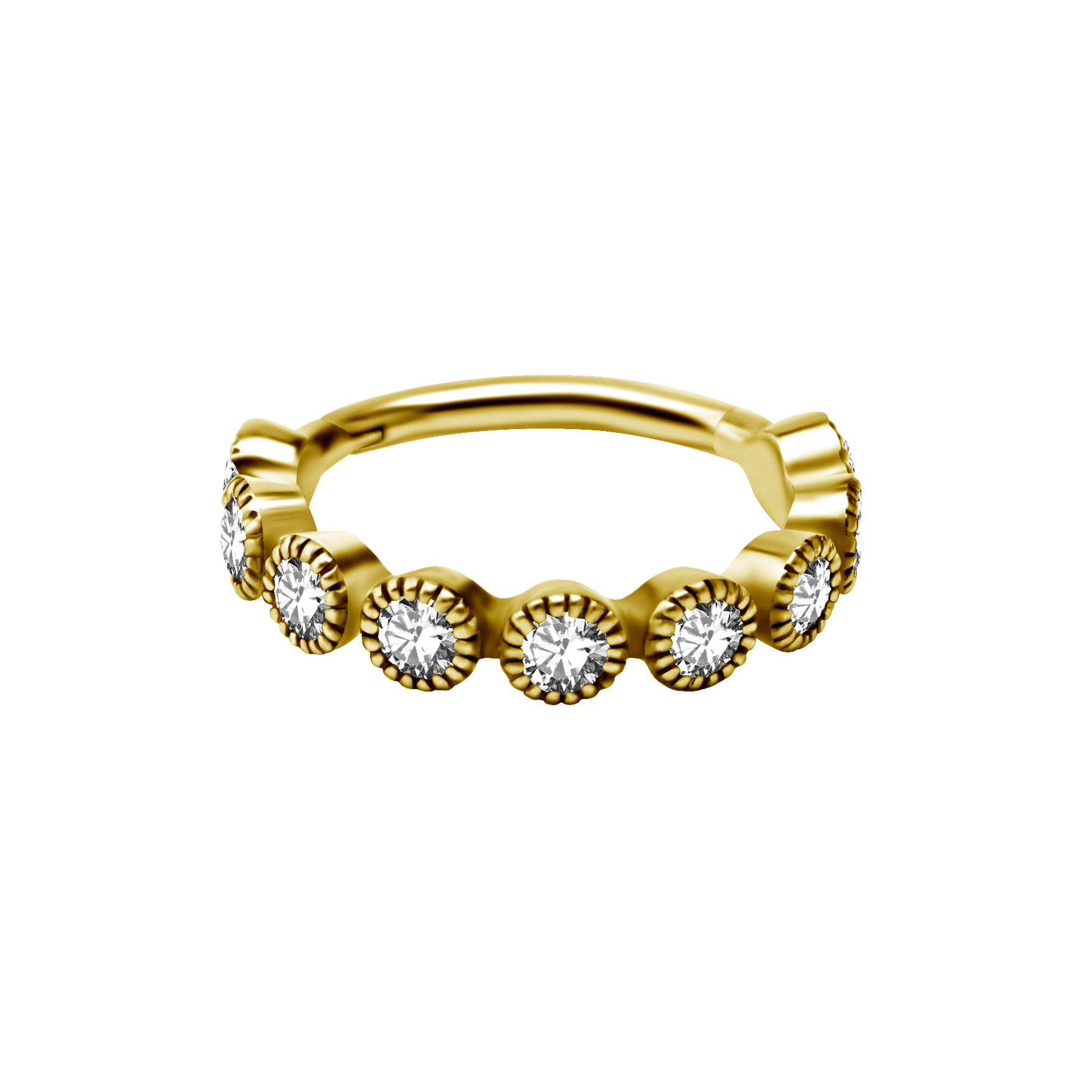 Clicker till conch - diamantfattade kristaller - 24K guld PVD