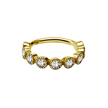 Clicker till conch - diamantfattade kristaller - 24K guld PVD