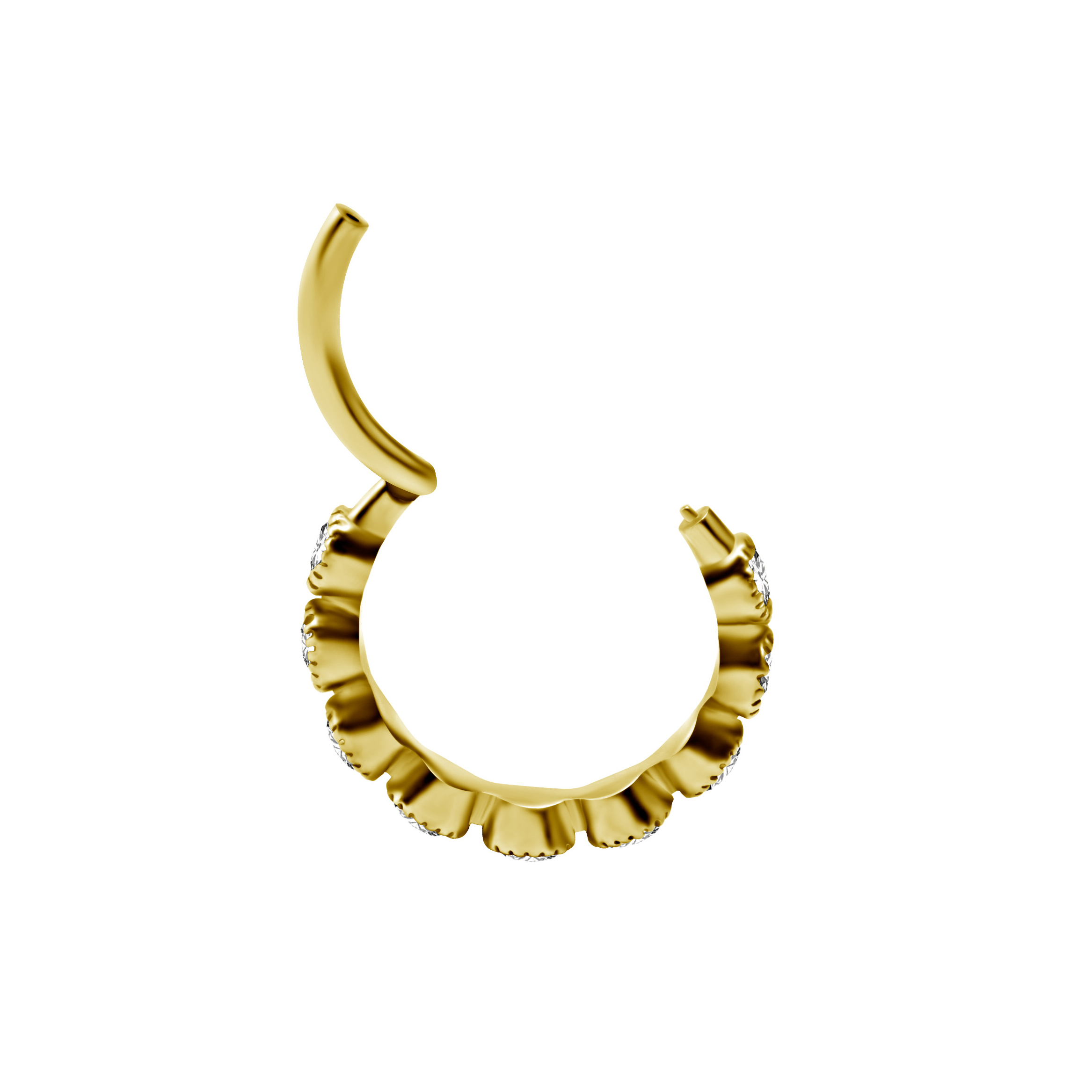 Clicker till conch - diamantfattade kristaller - 24K guld PVD - 2