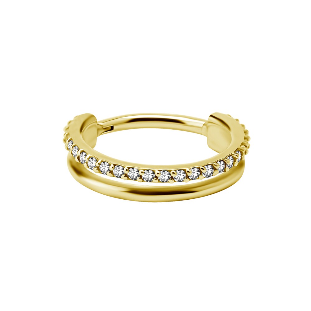 Clicker till conch - dubbelradig - 24K guld PVD