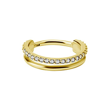 Clicker till conch - dubbelradig - 24K guld PVD