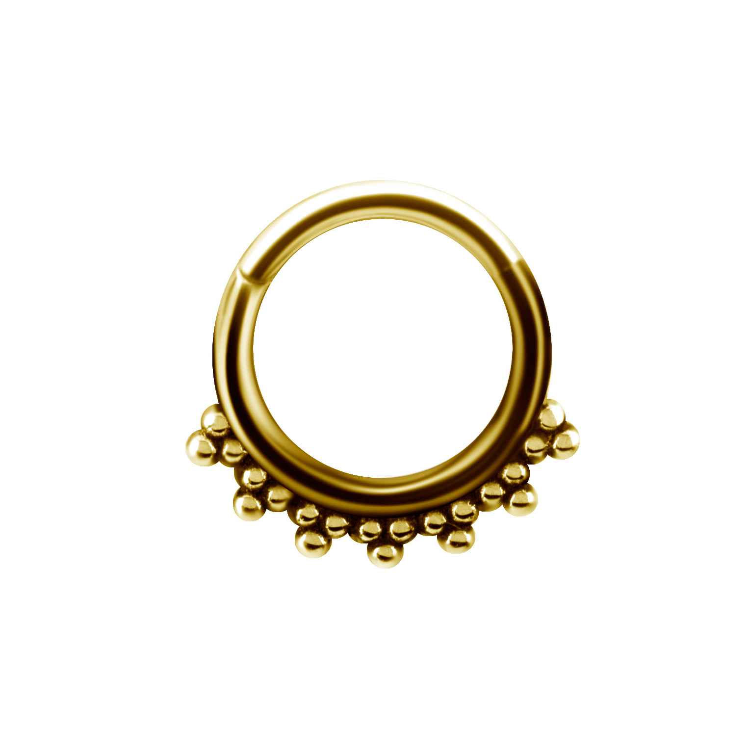 Clicker - piercingring -  24K guld PVD