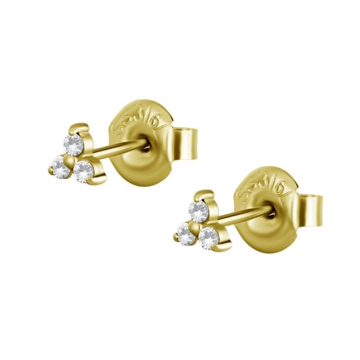 Örhänge - trinity - kirurgiskt stål - 24K guld PVD
