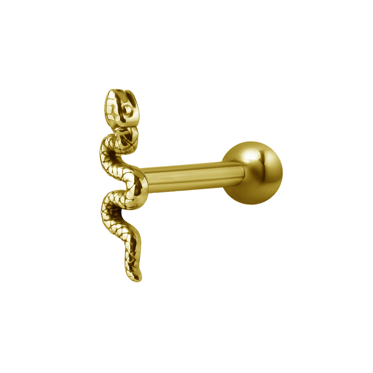 Barbell - orm - 316L stål - 24K guld PVD