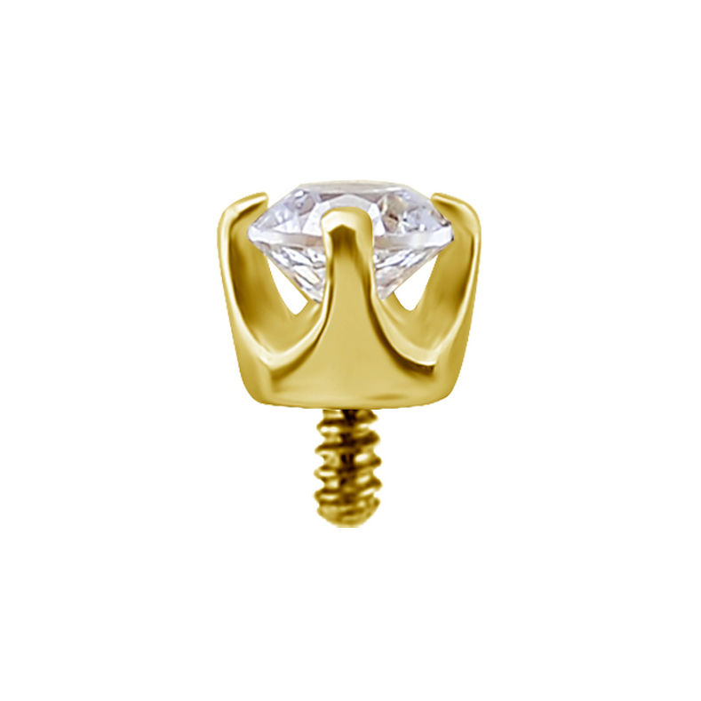Topp - med diamantfattad swarovskikristall - 18K äkta guld - 2