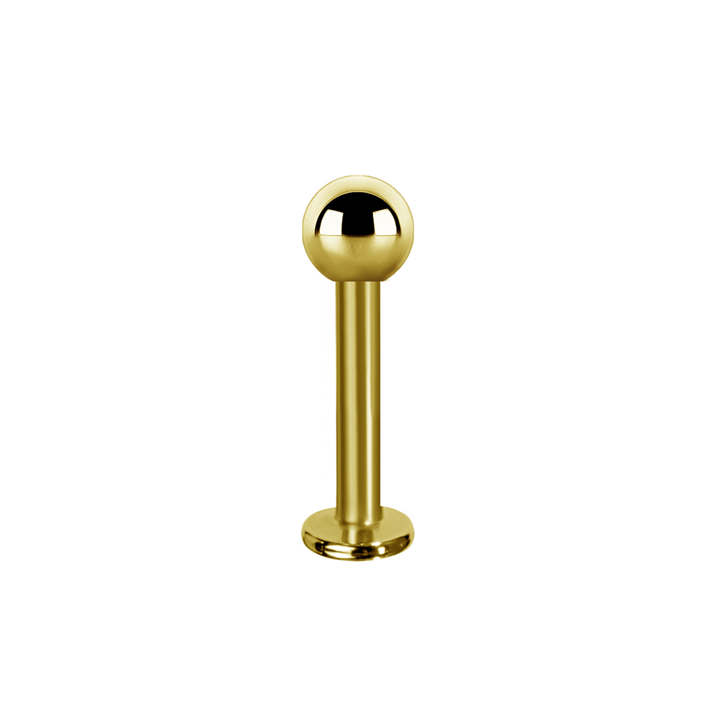 Labret piercingstav- 18K äkta guld