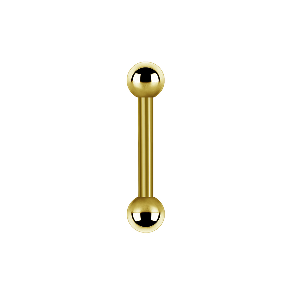Liten barbell - 18K äkta guld - 1,2 mm