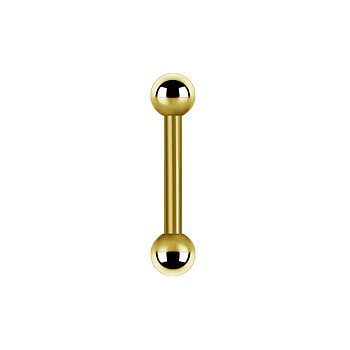 Liten barbell - 18K äkta guld - 1,2 mm
