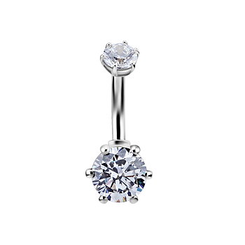 Navelpiercing i 18K äkta vitguld