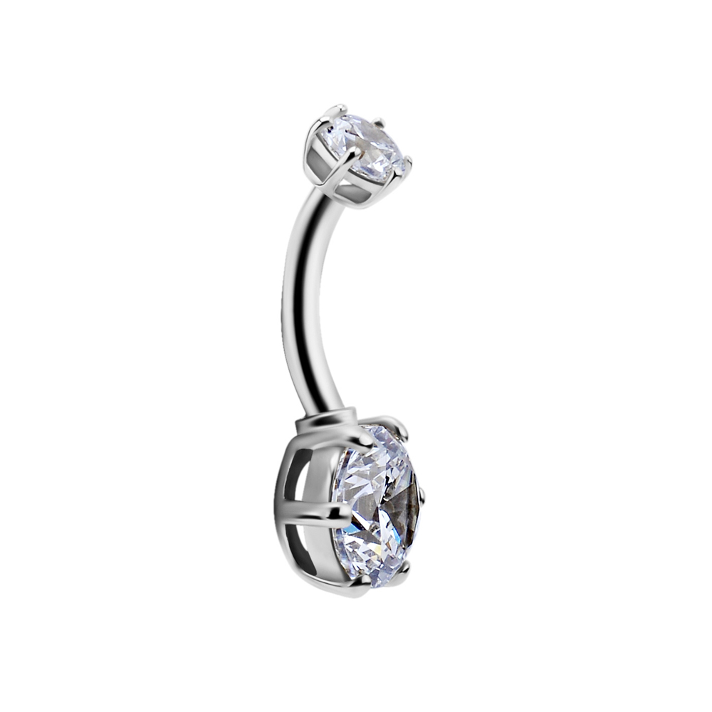 Navelpiercing i 18K äkta vitguld - 2
