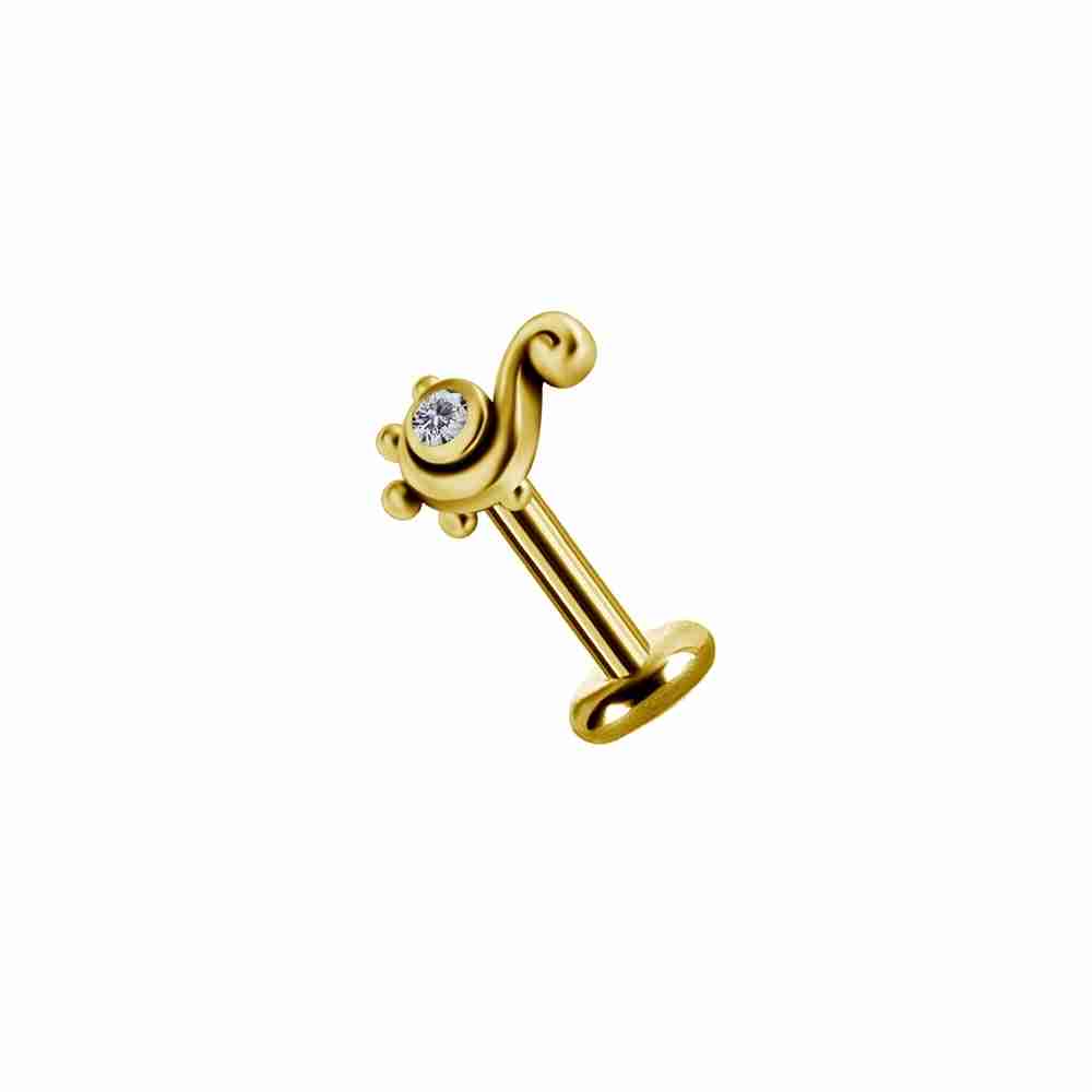 Topp till piercingstav- 18K äkta guld - - 2