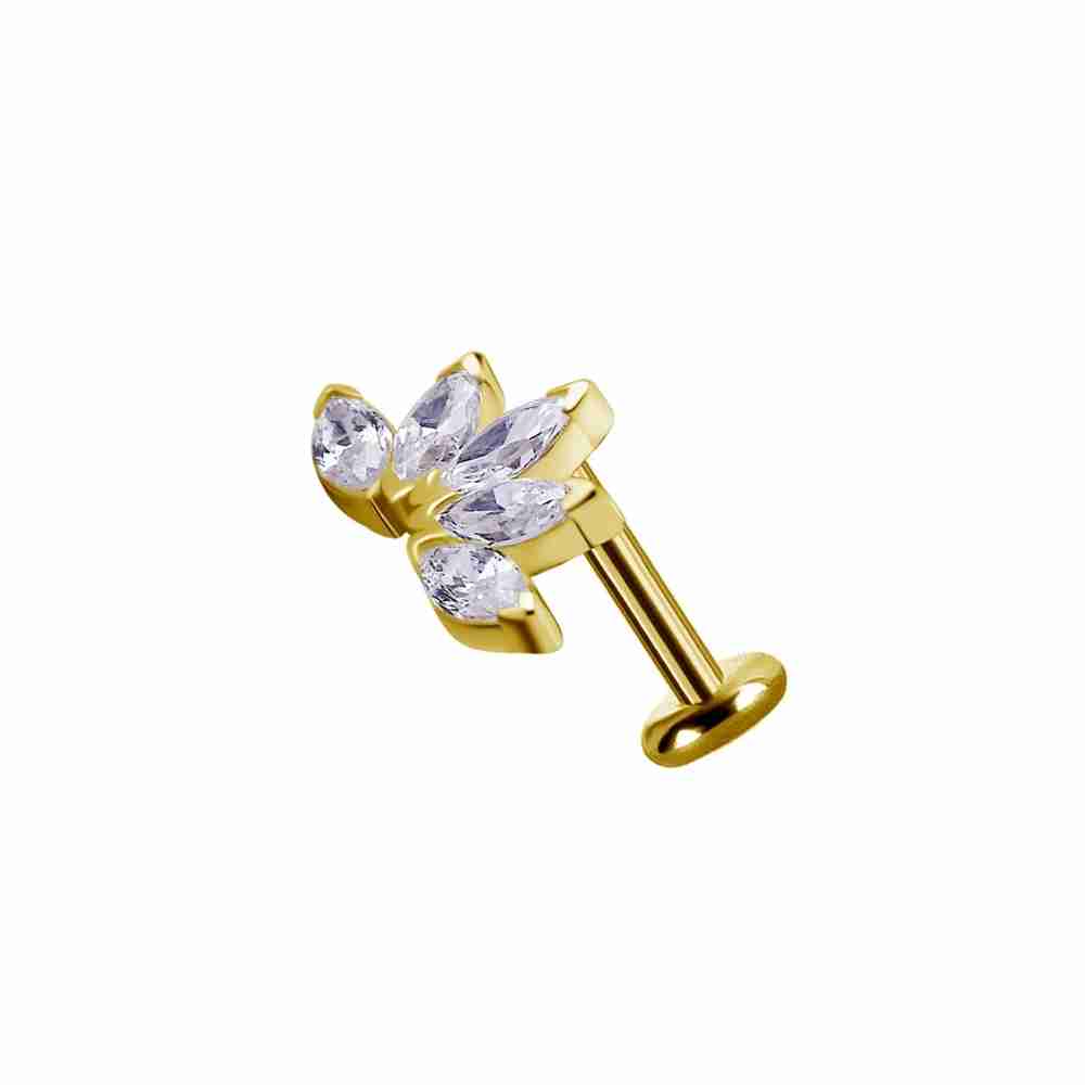 Topp - 5 st swarovskikristaller - 18K äkta guld - 3