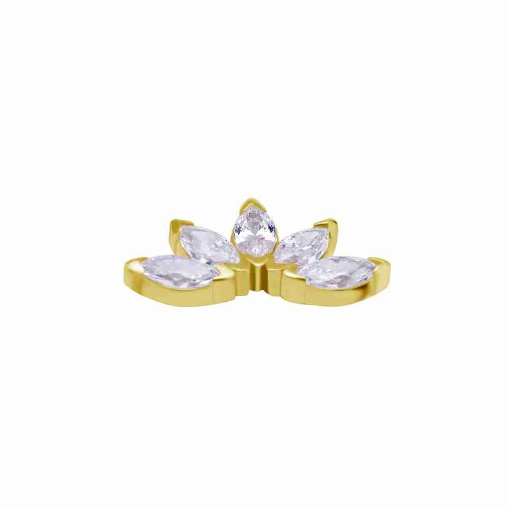 Topp - 5 st swarovskikristaller - 18K äkta guld - 2