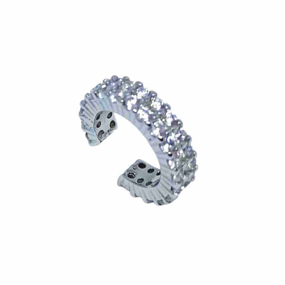 Ear cuff  - äkta  silver med kristaller -fake piercing - 2