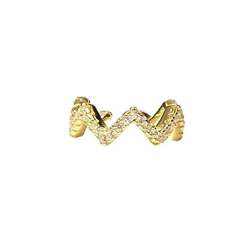 Ear cuff  - äkta  guldpläterat silver med kristaller