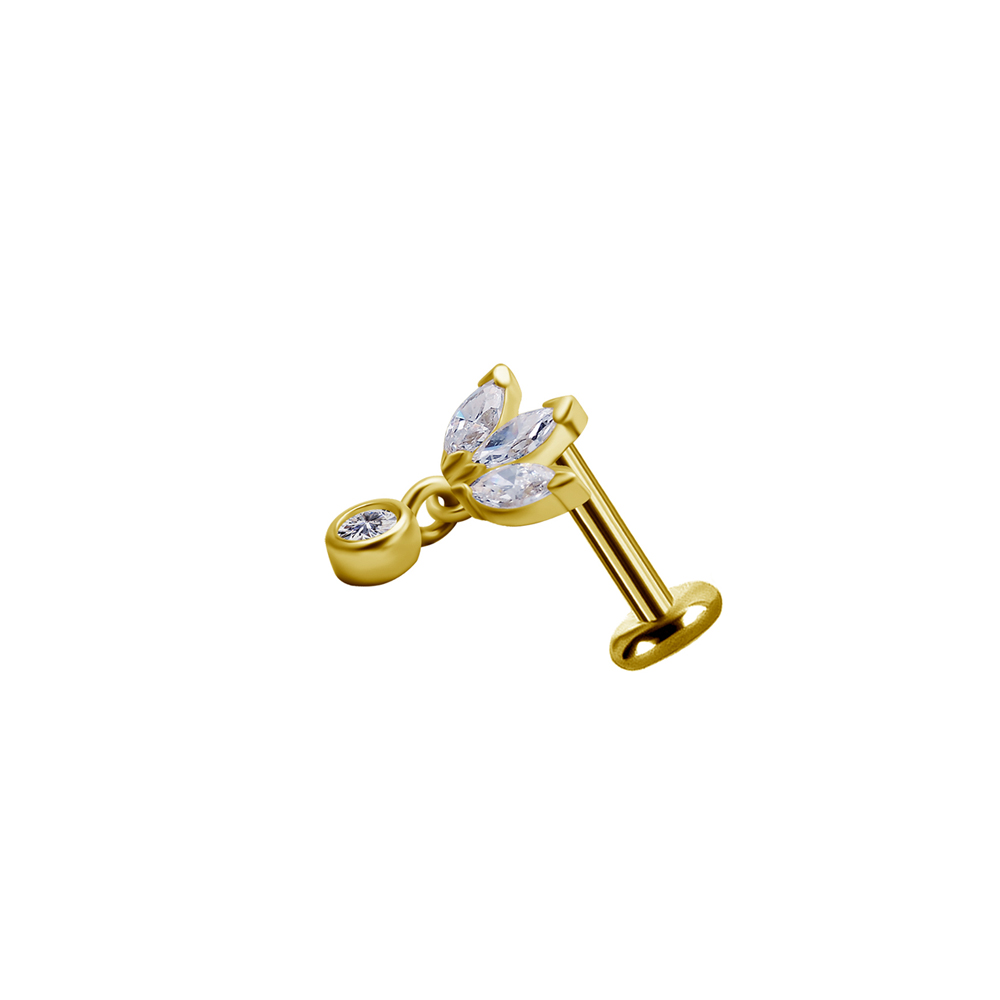Topp till labret - 18K äkta guld - 2
