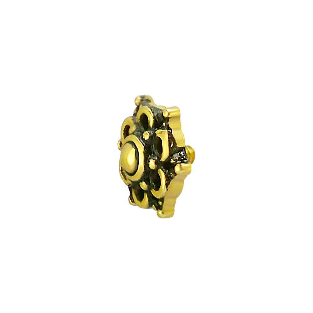 Topp till invändigt gängad labret - 316L kirurgstål - 24K guld PVD - 3