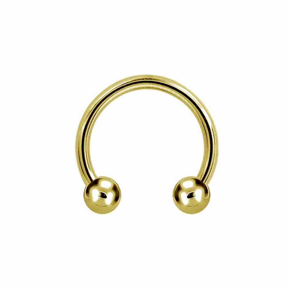 Hästsko barbell - 0,8 mm - 24K guld PVD