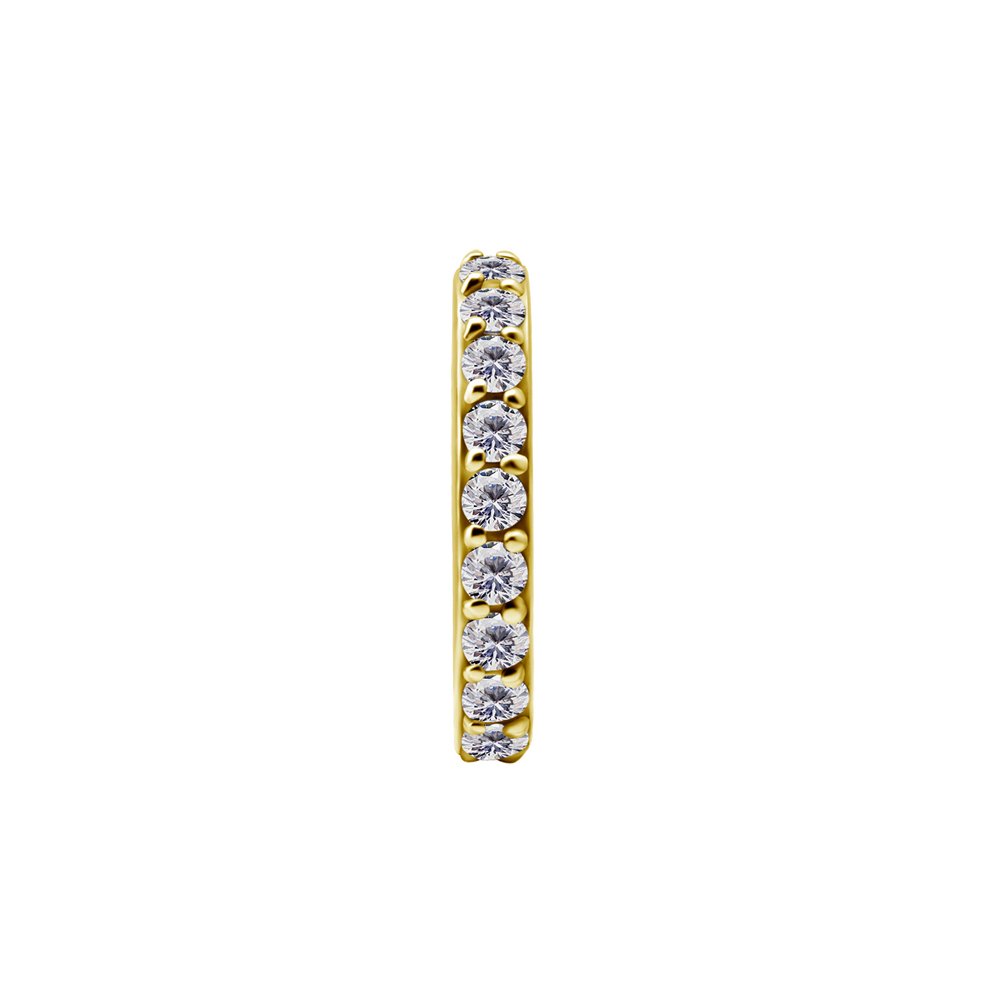 Navelpiercing  - clicker - oval med kristaller -koboltkrom 24K guld PVD - 2