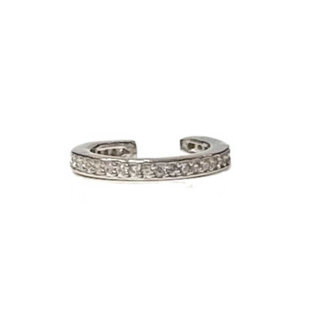 Ear cuff  - äkta silver - enkelradig med kristaller