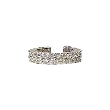 Ear cuff  - äkta silver - dubbelradig med kristaller