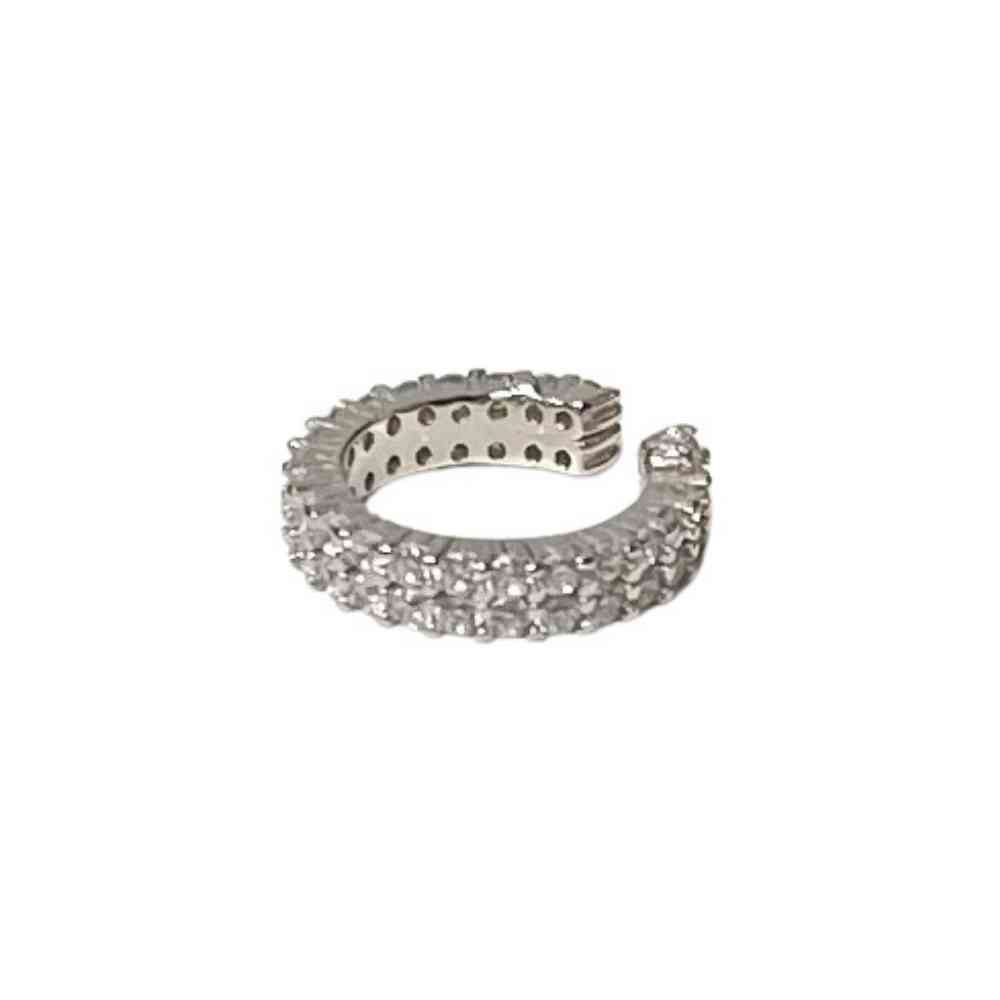 Ear cuff  - äkta silver - dubbelradig med kristaller - 2
