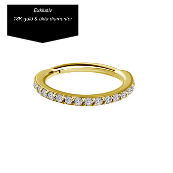 Exklusiv clicker i 18K guld med äkta diamanter - Wowsmycke!
