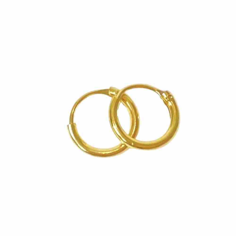 Örhänge 6 mm guldpläterade äkta silverringar – creoler