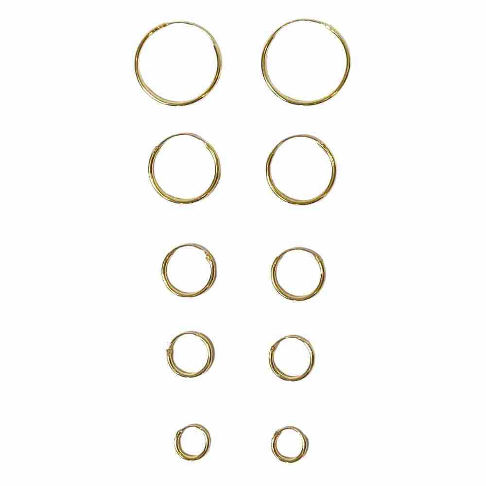 Örhänge 10 mm guldpläterade äkta silverringar – creoler - 2