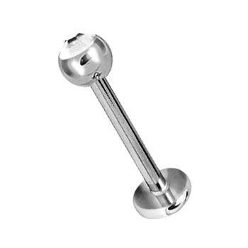 Labret - 1,6 x 8 mm med vit kristall - titan