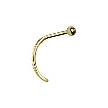 Näspiercing - 1,0 mm - kula 2 mm - guld titan