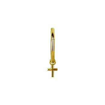 Hängsmycke till clicker - kors charm - 24K PVD guld