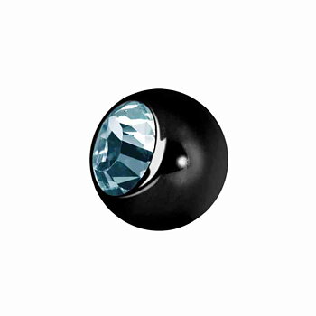 Extrakristall - 1,6 mm - Svart - Ljusblå kristall