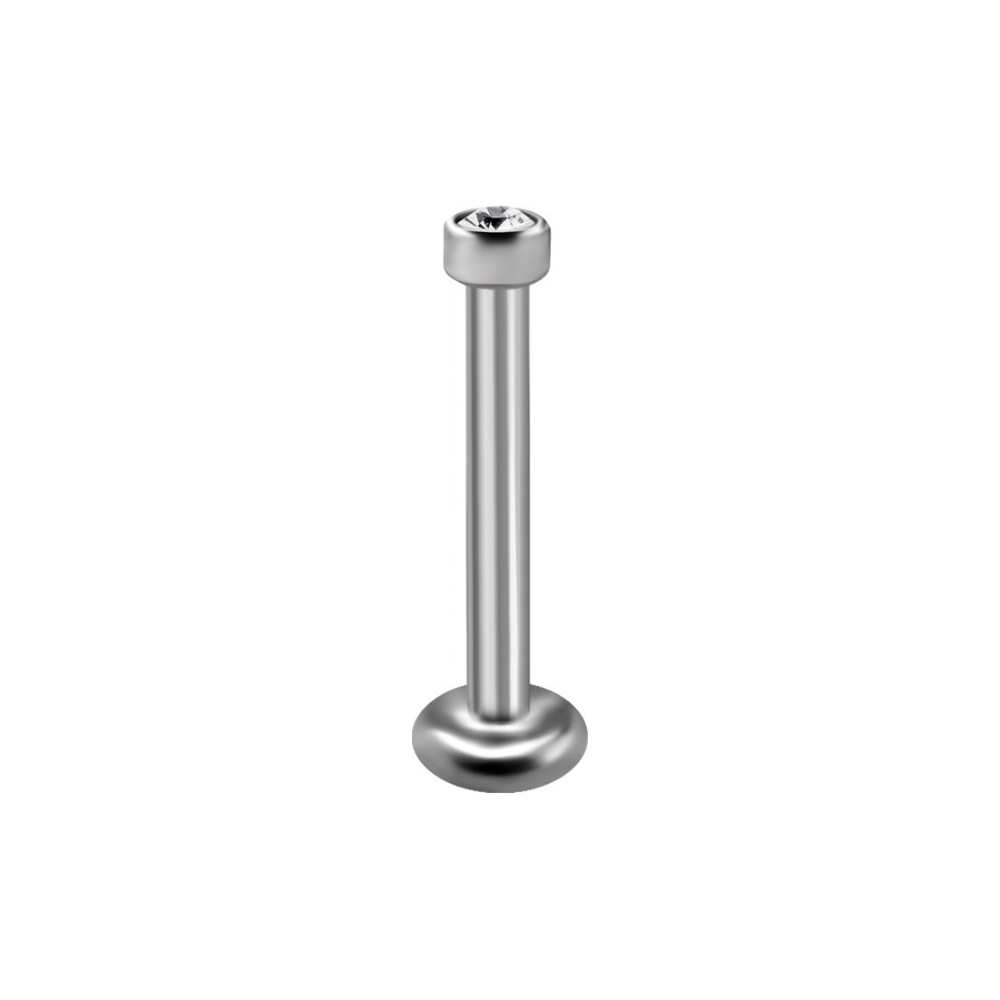 Labret med 3 mm kristall - 1,0 mm - titan - 18GA