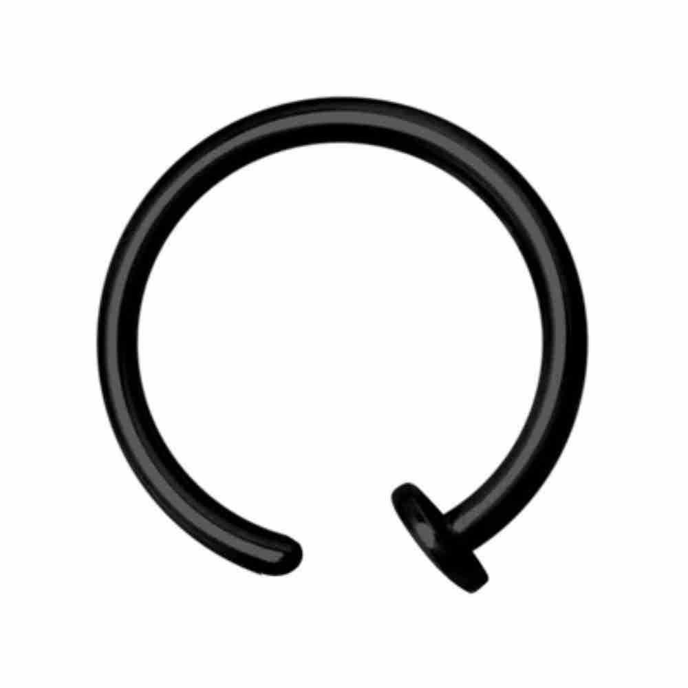 Open nosering - stoppring - svart PVD